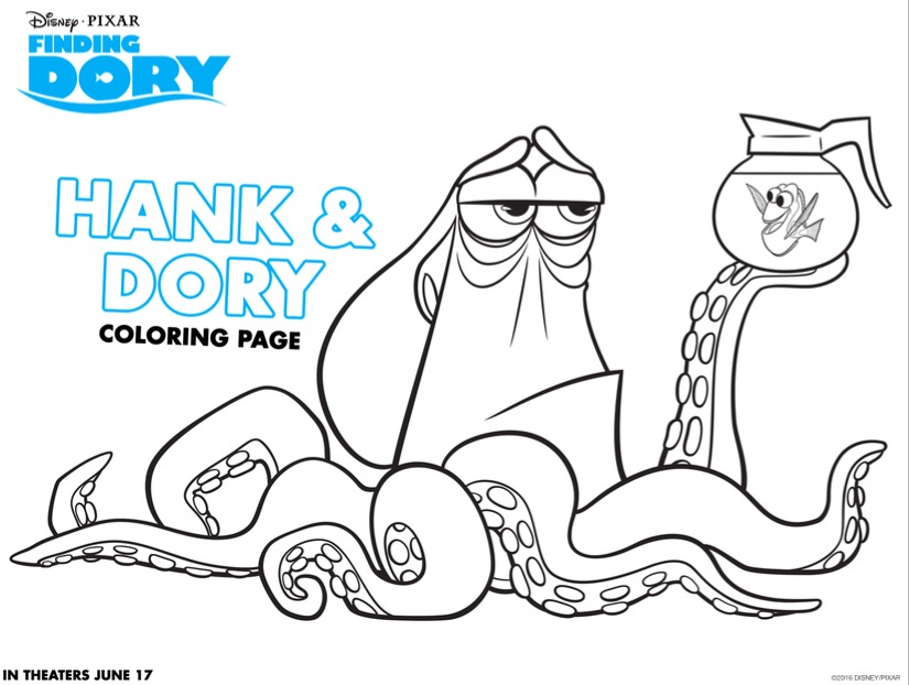 hank and dory coloring page